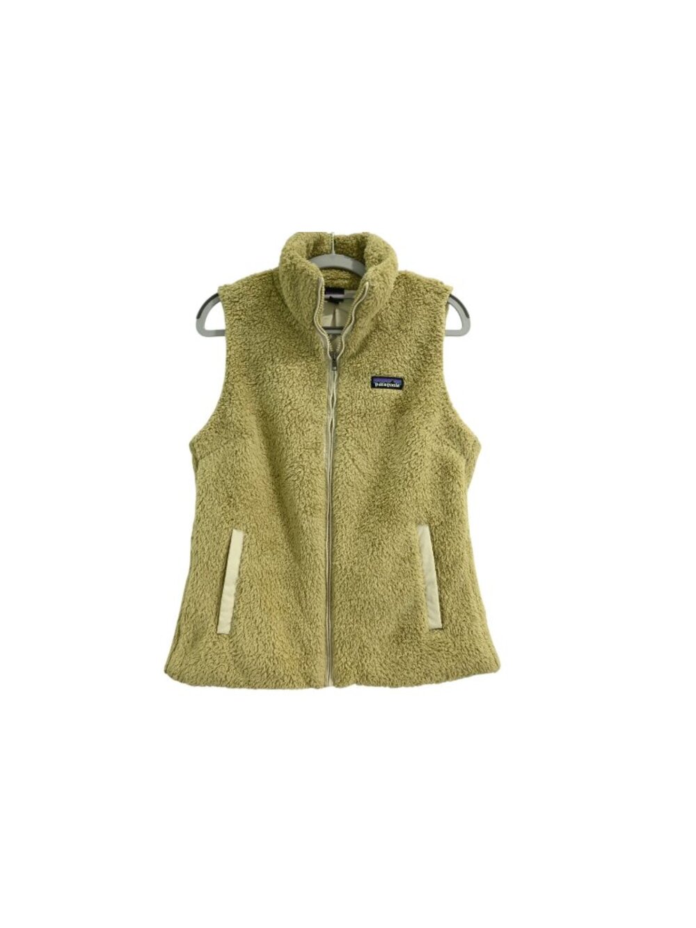 Patagonia Los Gatos Fleece Vest Sz M Pampas Tan Fuzzy Sherpa Full Zip Outdoor